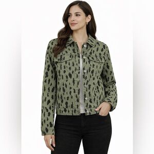 🖤🐆 Animal-Print Cropped Jacket (Size S)